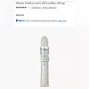 Michele 18mm Iridescent Calf Leather Strap